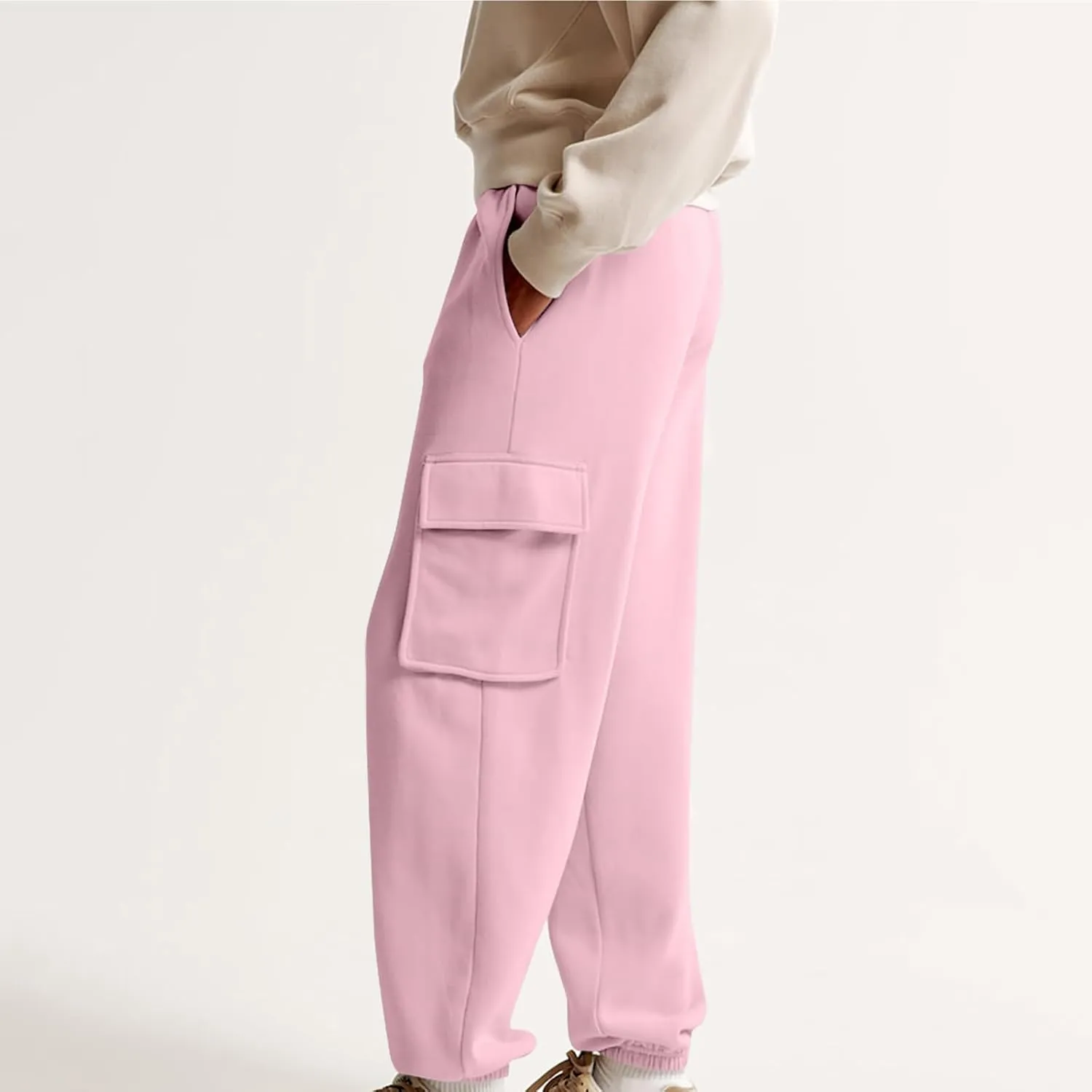 Straight Leg Sweatpants for Women Wide Leg High Waisted Baggy Lounge Casual Joggers Open Bottom Athletic Sweat Pants