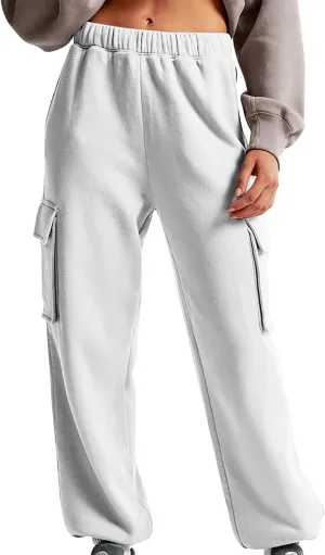 Straight Leg Sweatpants for Women Wide Leg High Waisted Baggy Lounge Casual Joggers Open Bottom Athletic Sweat Pants