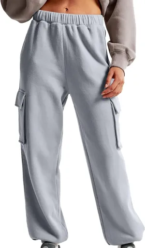 Straight Leg Sweatpants for Women Wide Leg High Waisted Baggy Lounge Casual Joggers Open Bottom Athletic Sweat Pants