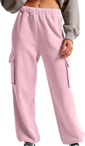 Straight Leg Sweatpants for Women Wide Leg High Waisted Baggy Lounge Casual Joggers Open Bottom Athletic Sweat Pants