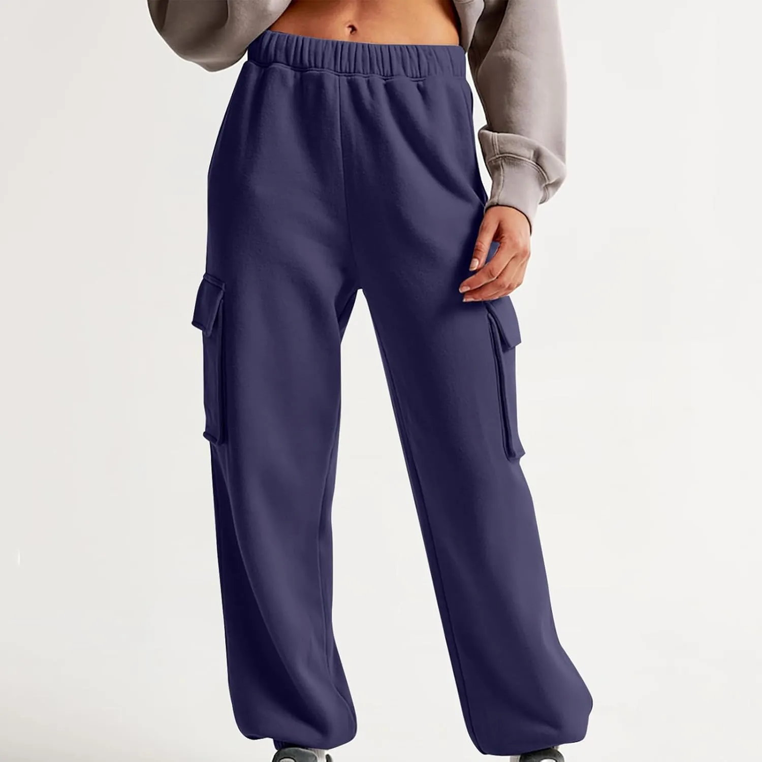 Straight Leg Sweatpants for Women Wide Leg High Waisted Baggy Lounge Casual Joggers Open Bottom Athletic Sweat Pants