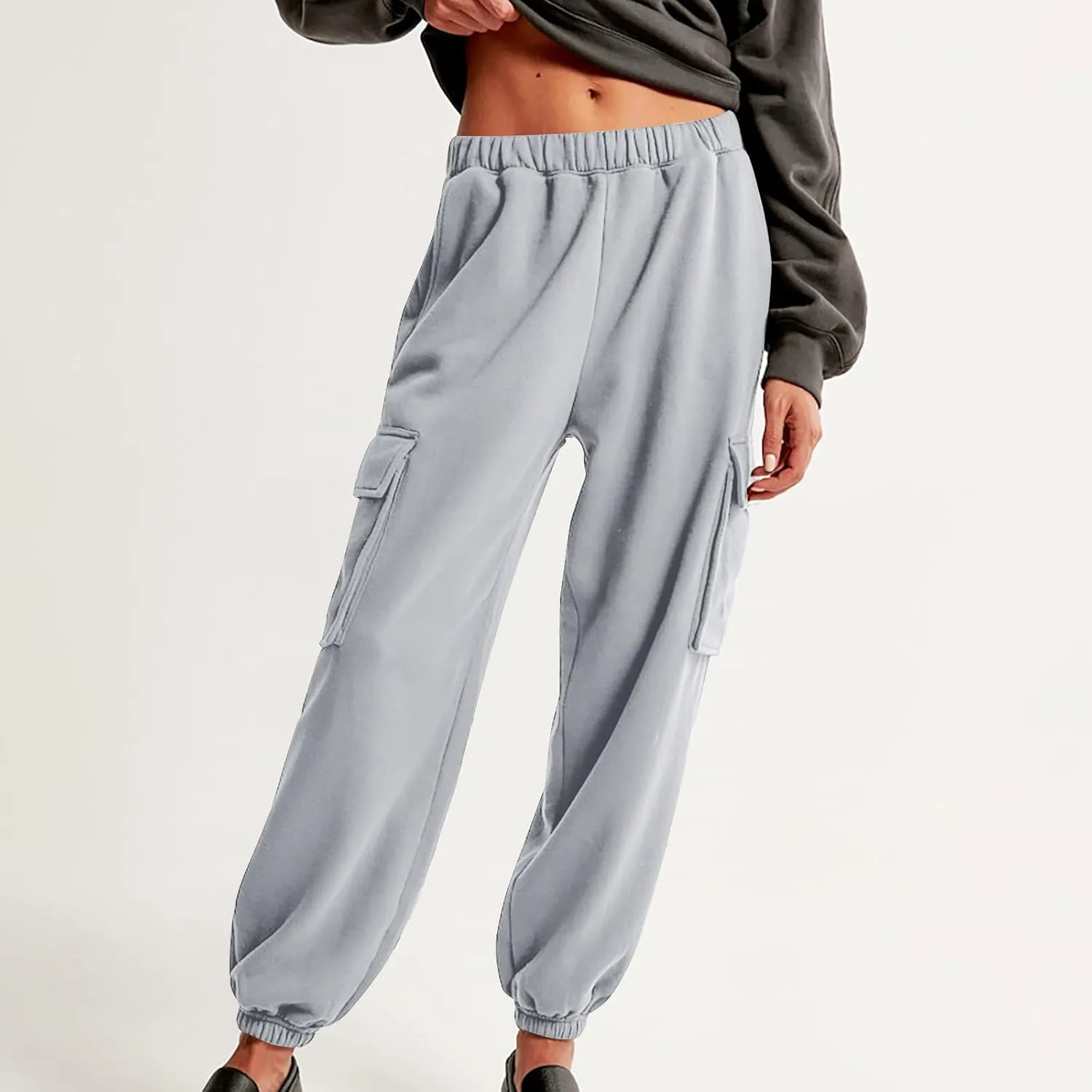 Straight Leg Sweatpants for Women Wide Leg High Waisted Baggy Lounge Casual Joggers Open Bottom Athletic Sweat Pants