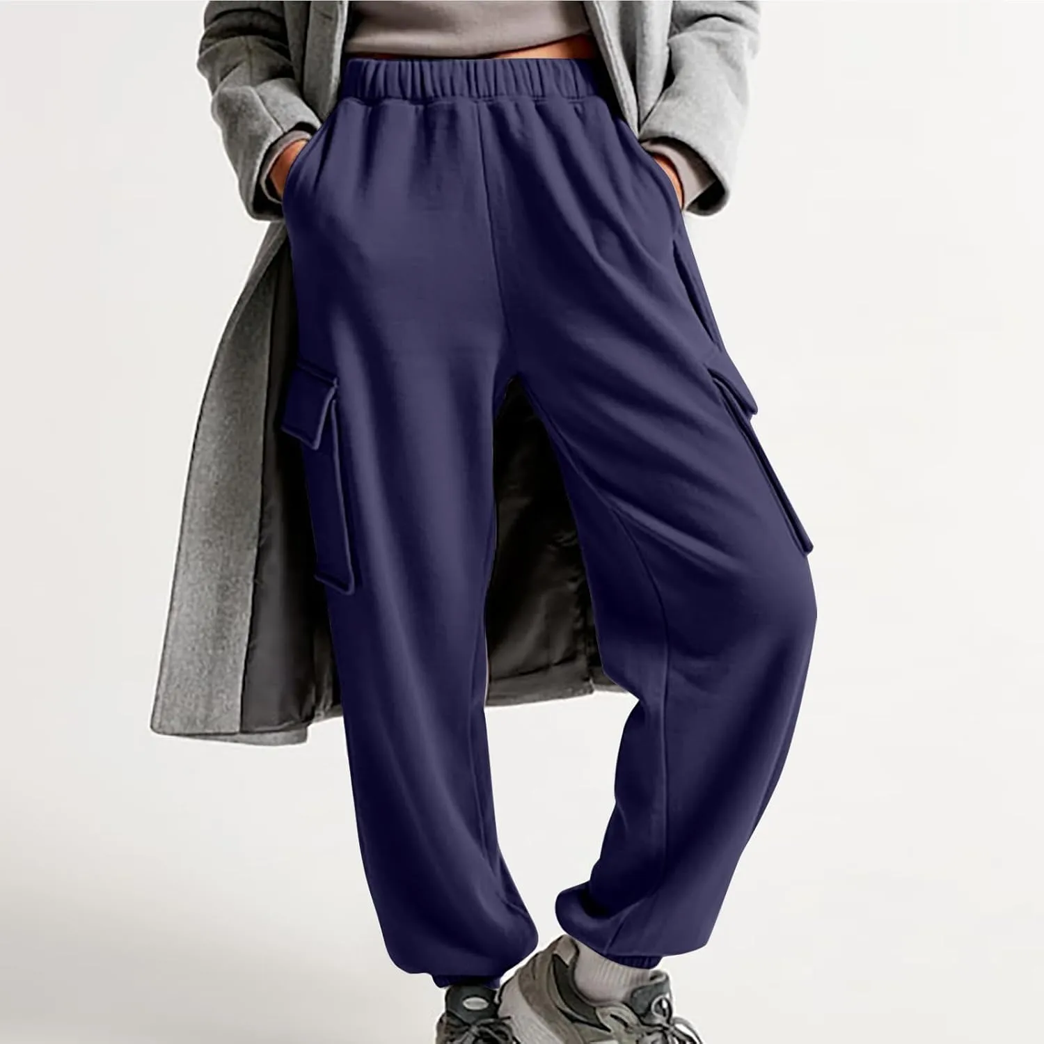 Straight Leg Sweatpants for Women Wide Leg High Waisted Baggy Lounge Casual Joggers Open Bottom Athletic Sweat Pants