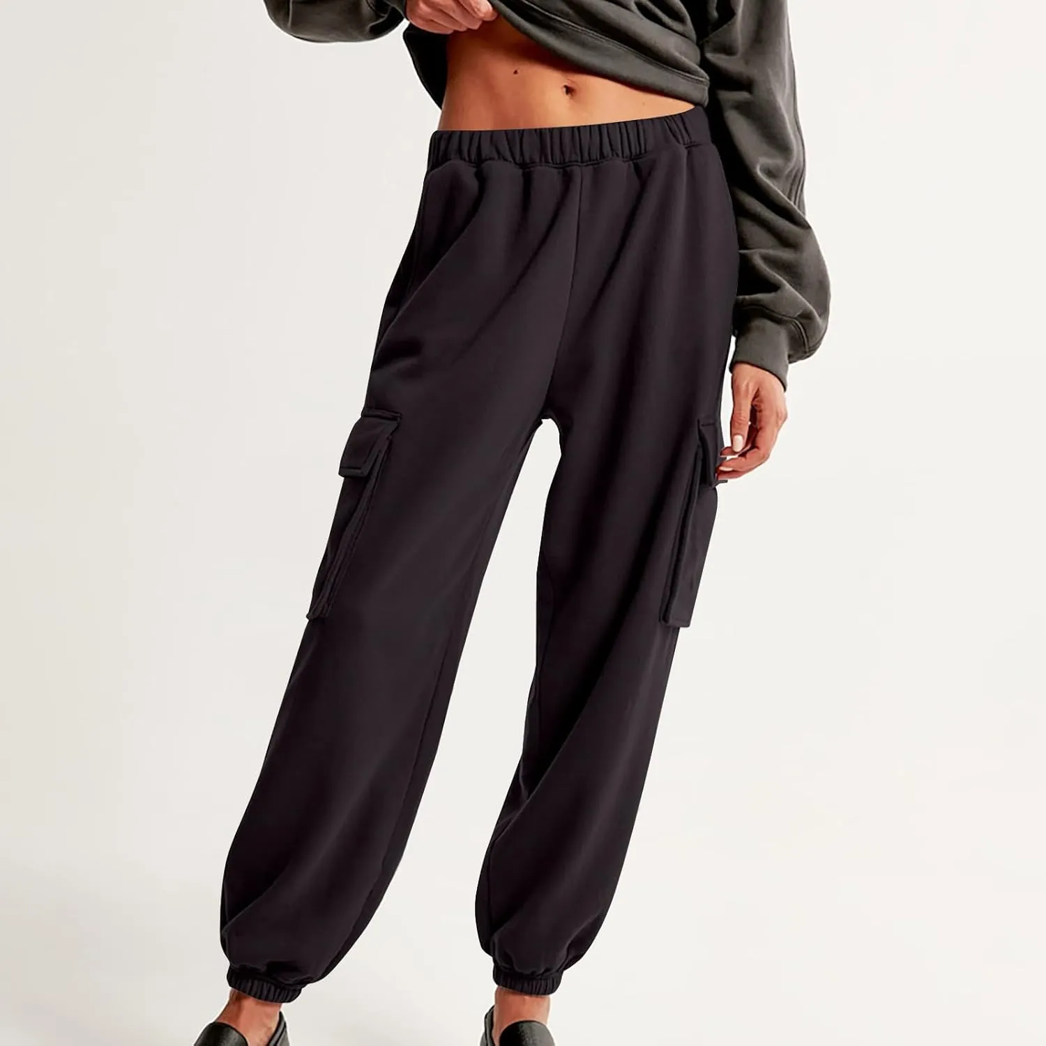 Straight Leg Sweatpants for Women Wide Leg High Waisted Baggy Lounge Casual Joggers Open Bottom Athletic Sweat Pants