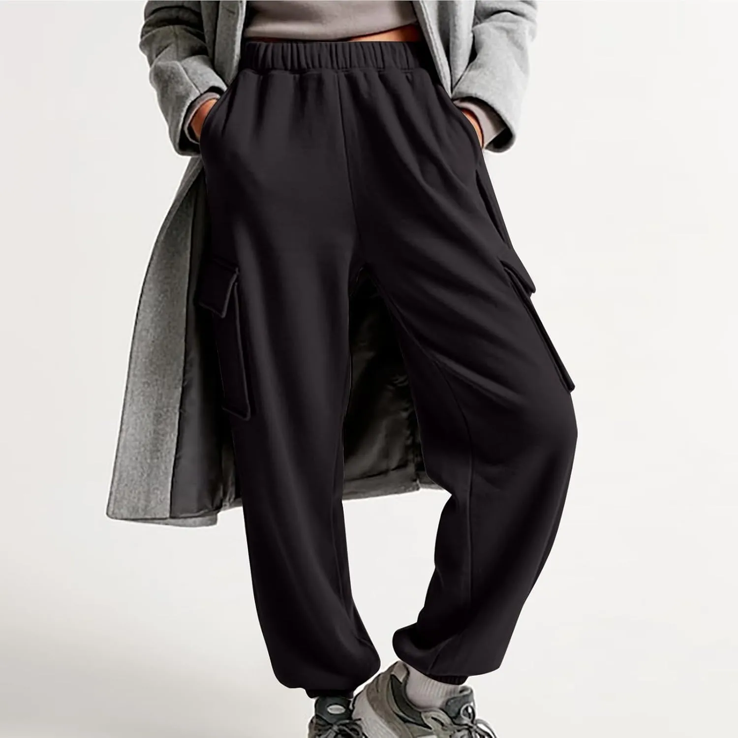Straight Leg Sweatpants for Women Wide Leg High Waisted Baggy Lounge Casual Joggers Open Bottom Athletic Sweat Pants