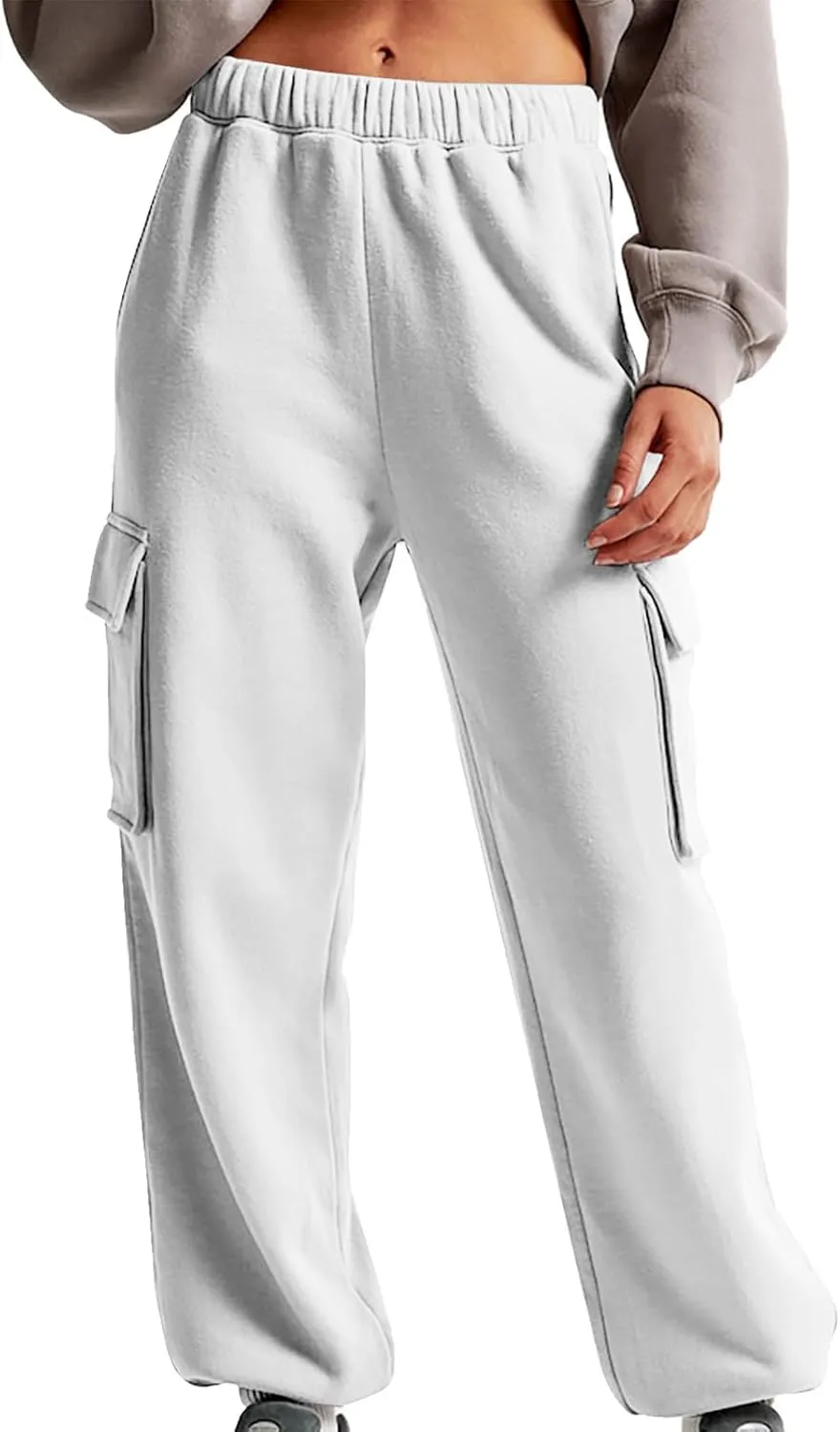 Straight Leg Sweatpants for Women Wide Leg High Waisted Baggy Lounge Casual Joggers Open Bottom Athletic Sweat Pants