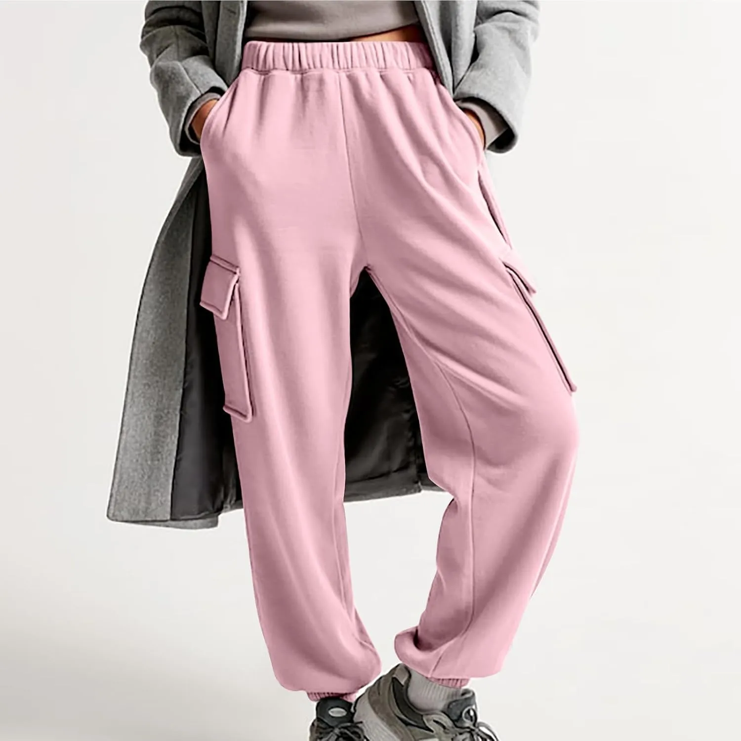 Straight Leg Sweatpants for Women Wide Leg High Waisted Baggy Lounge Casual Joggers Open Bottom Athletic Sweat Pants