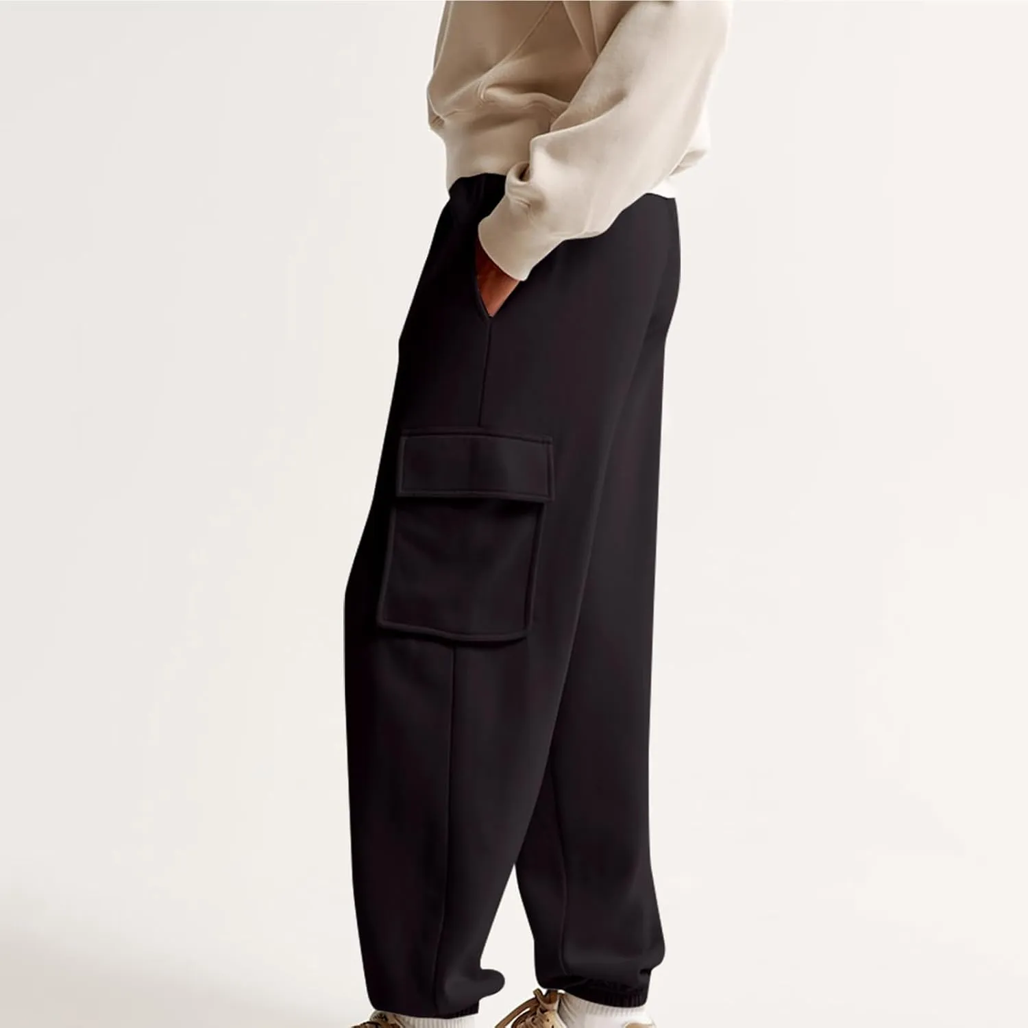 Straight Leg Sweatpants for Women Wide Leg High Waisted Baggy Lounge Casual Joggers Open Bottom Athletic Sweat Pants