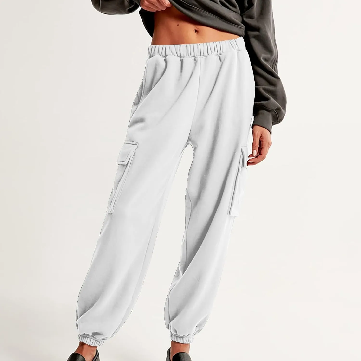 Straight Leg Sweatpants for Women Wide Leg High Waisted Baggy Lounge Casual Joggers Open Bottom Athletic Sweat Pants