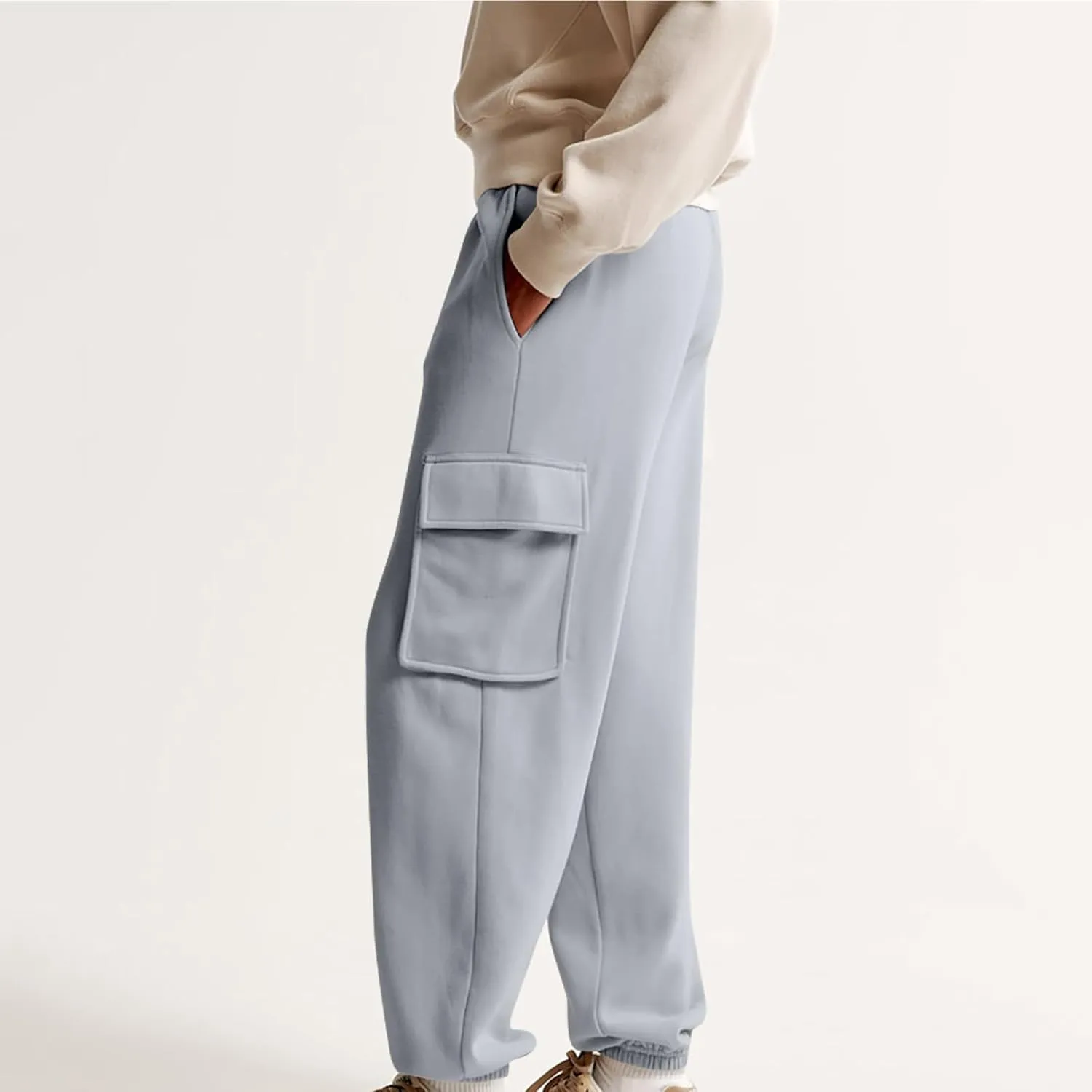Straight Leg Sweatpants for Women Wide Leg High Waisted Baggy Lounge Casual Joggers Open Bottom Athletic Sweat Pants