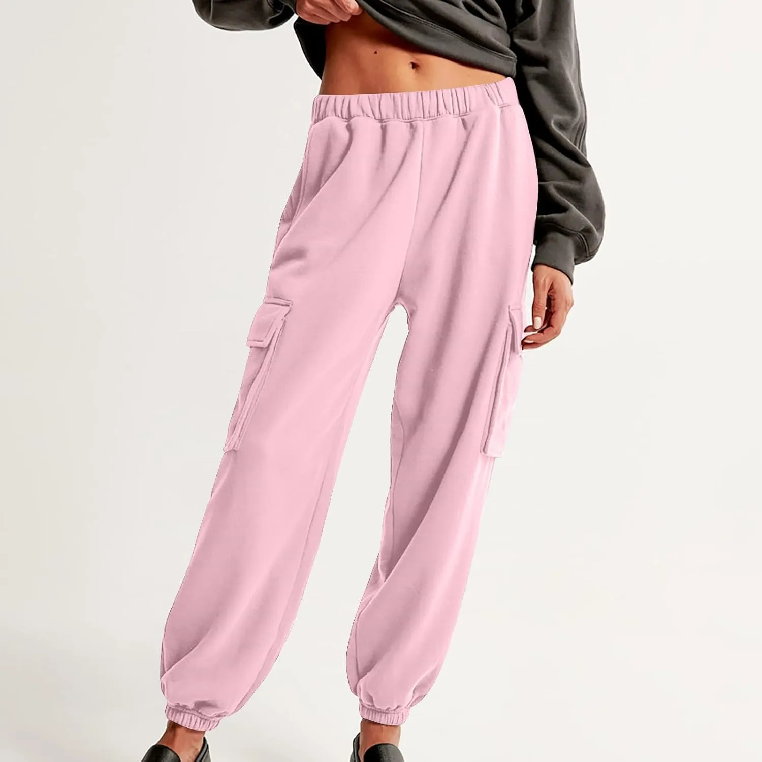 Straight Leg Sweatpants for Women Wide Leg High Waisted Baggy Lounge Casual Joggers Open Bottom Athletic Sweat Pants