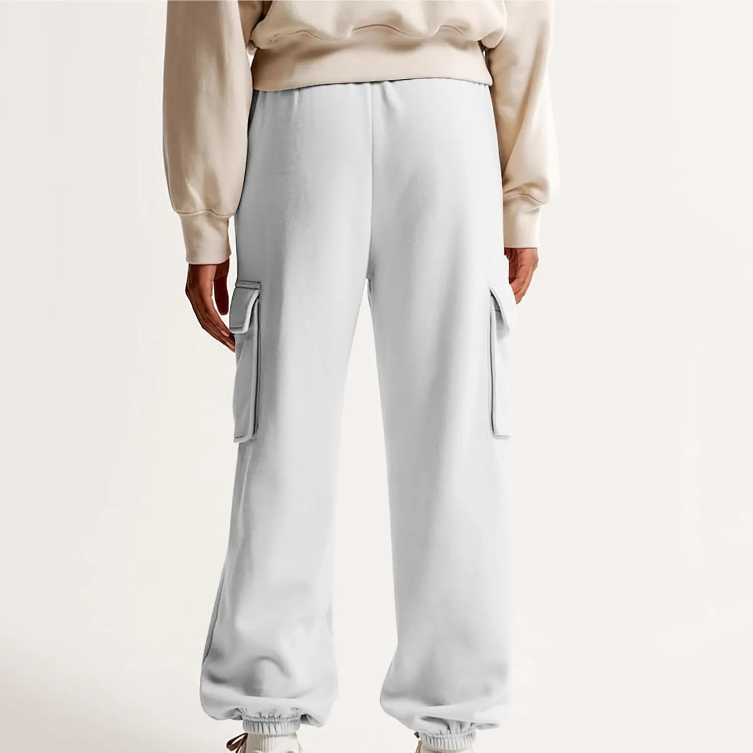 Straight Leg Sweatpants for Women Wide Leg High Waisted Baggy Lounge Casual Joggers Open Bottom Athletic Sweat Pants
