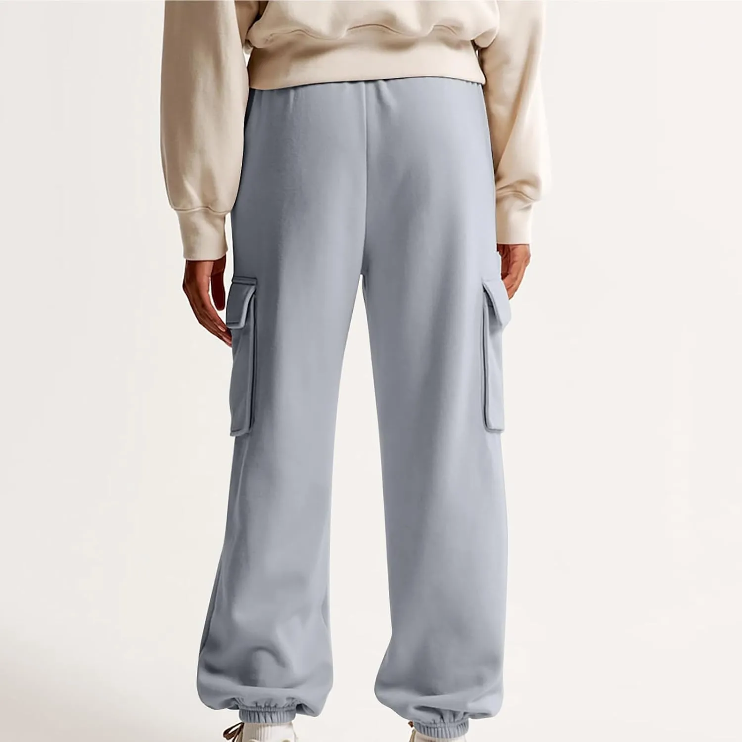 Straight Leg Sweatpants for Women Wide Leg High Waisted Baggy Lounge Casual Joggers Open Bottom Athletic Sweat Pants