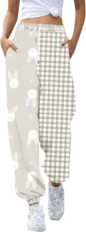 Sweatpants Women Joggers with Pockets Fleece Lined Lounge Pants Elastic High Waisted Baggy Athletic Joggers Pants