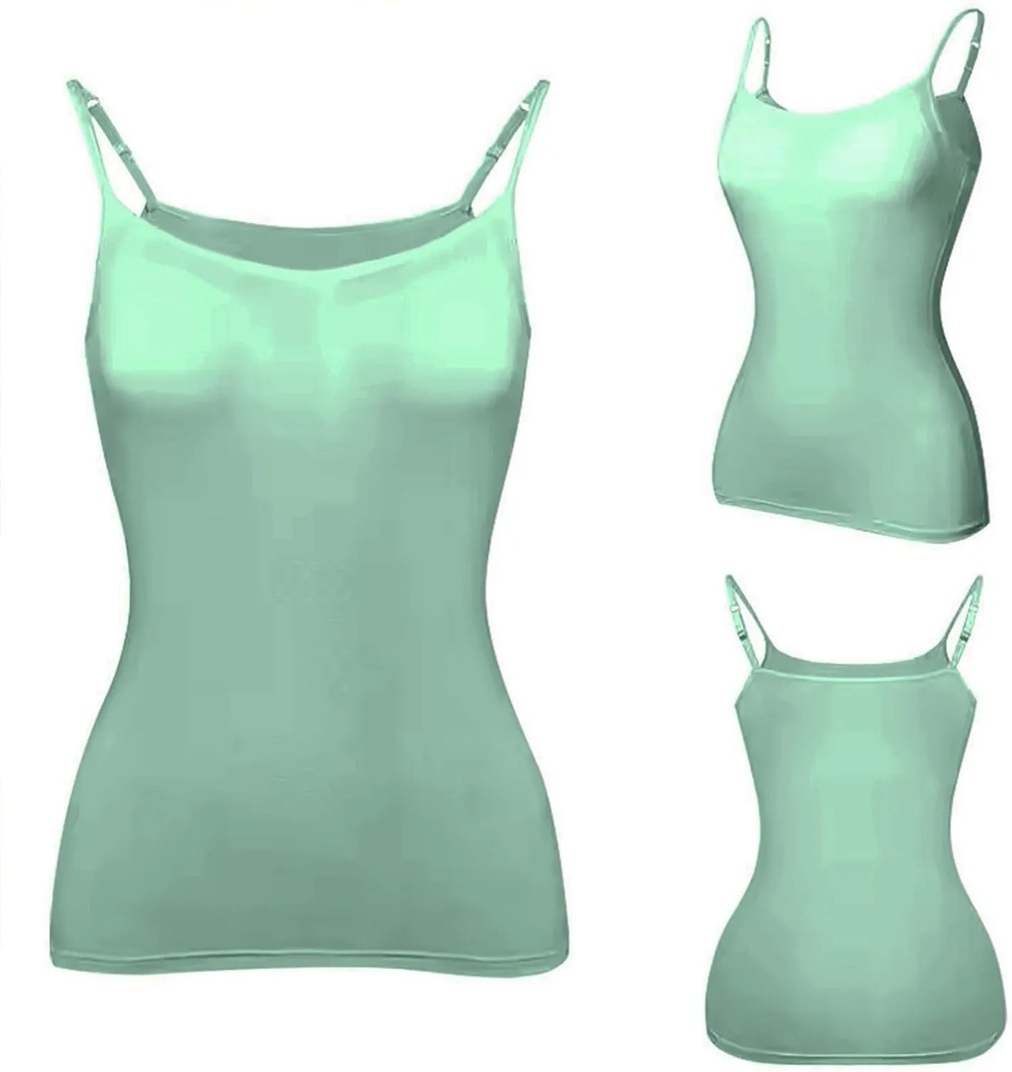 Tank Top with Built in Bra for Women Adjustable Spaghetti Strap Shelf Bra Camisole Tops Cotton Undershirts Cami