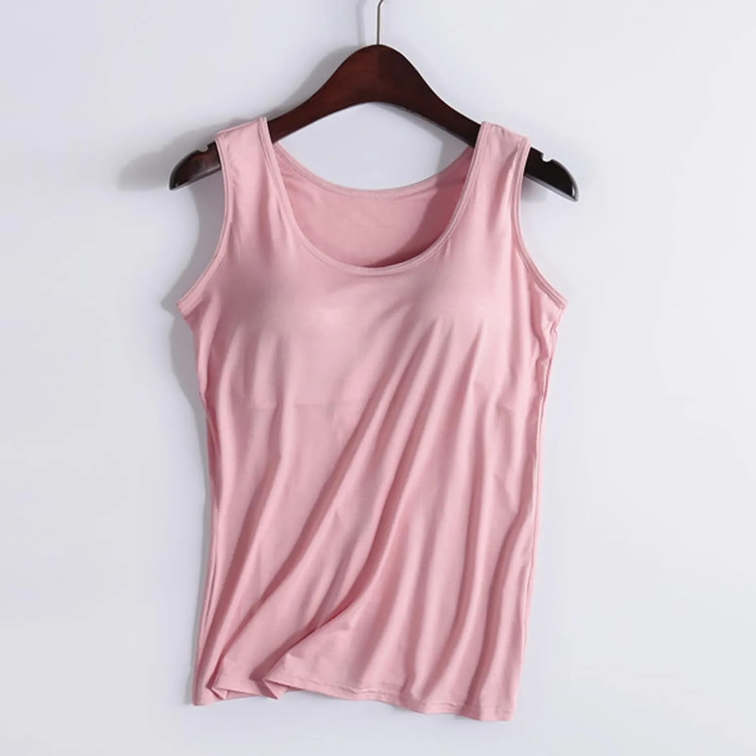 Tank Top with Built in Bra for Women Racerback Workout Shelf Bras Tanks Basic Padded Yoga Shirt Modal Undershirt