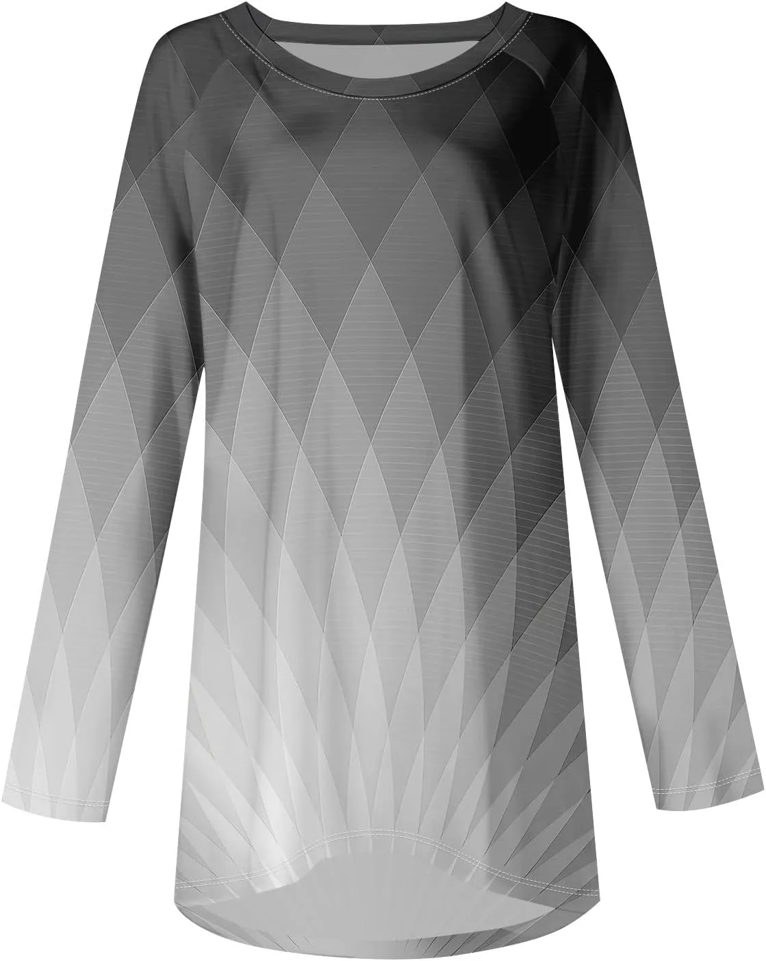 Tops For Women Trendy Print Crewneck Long Sleeve Shirts Plus Size Tunics Or Tops To Wear With Leggings
