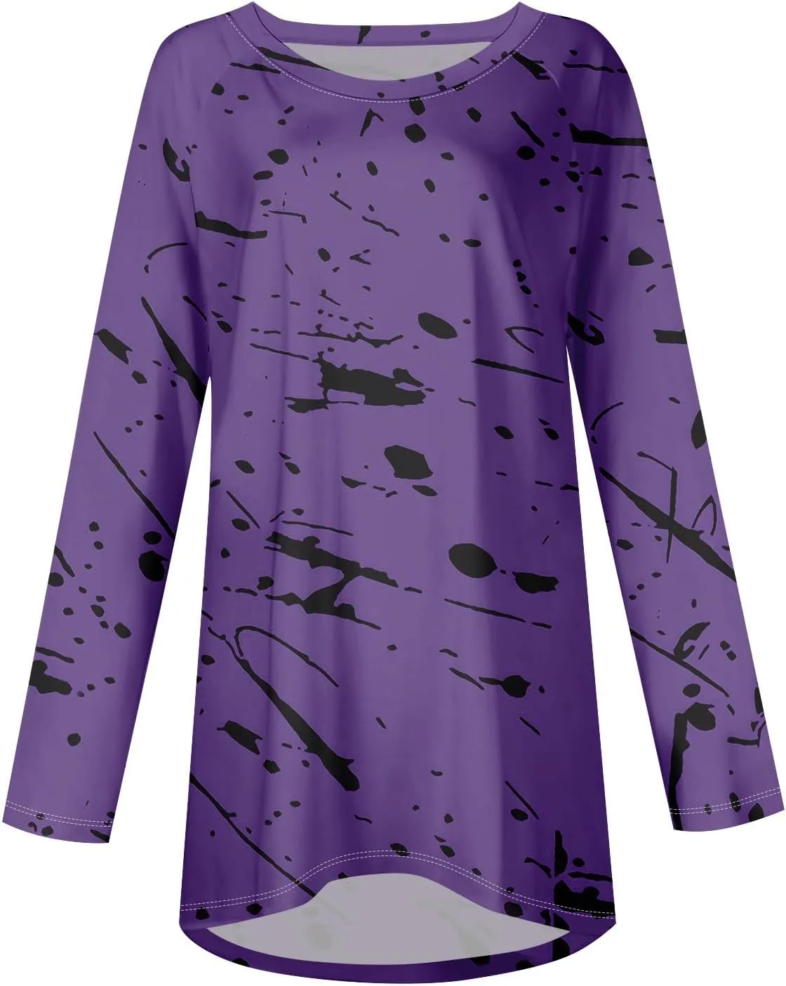 Tops For Women Trendy Print Crewneck Long Sleeve Shirts Plus Size Tunics Or Tops To Wear With Leggings