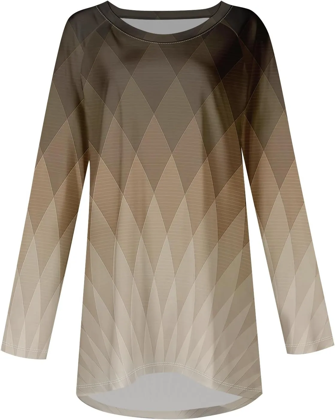 Tops For Women Trendy Print Crewneck Long Sleeve Shirts Plus Size Tunics Or Tops To Wear With Leggings