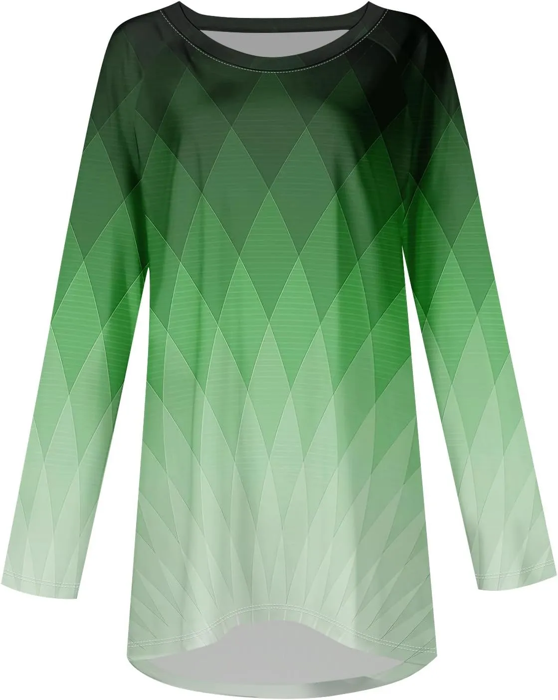 Tops For Women Trendy Print Crewneck Long Sleeve Shirts Plus Size Tunics Or Tops To Wear With Leggings