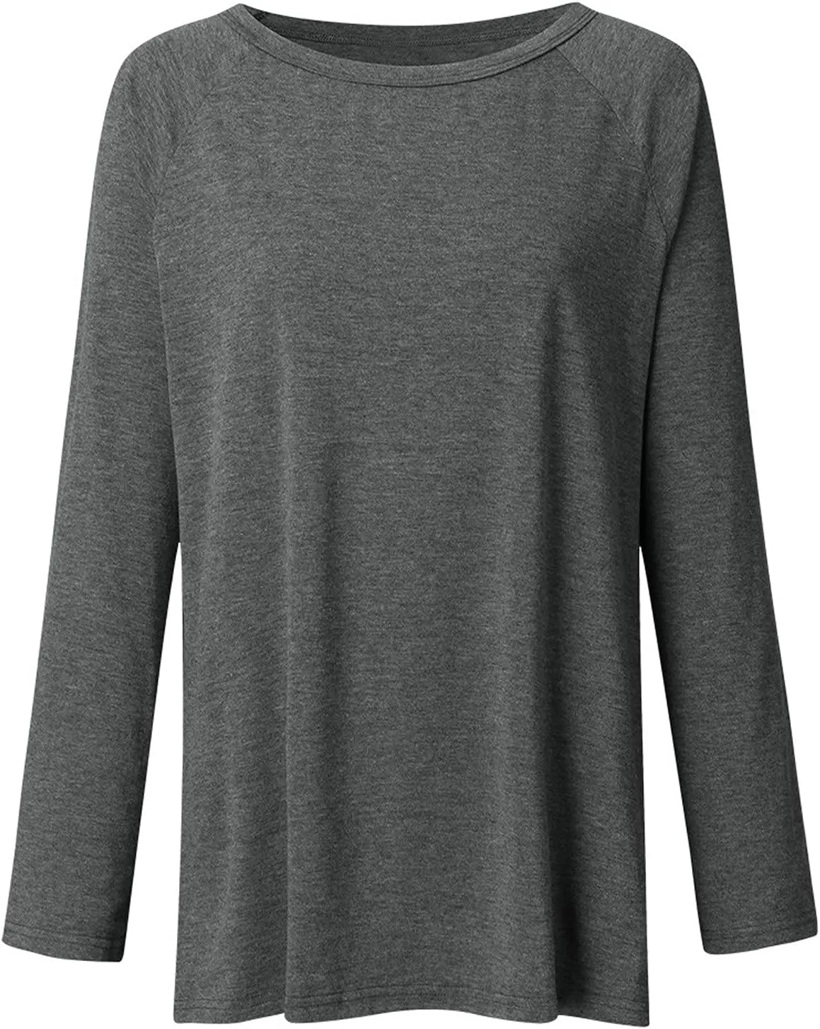 Tunic Tops for Women Loose Fit Dressy Long Sleeve Crew Neck T Shirts Oversized Casual Blouse Swing Flare Pullover