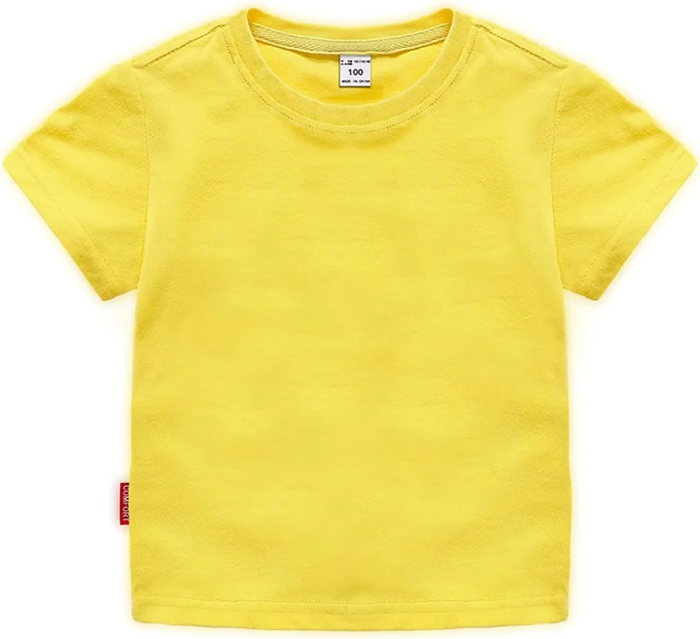Unisex Kids Baby Soft Cotton Basic T-Shirt Crew Neck Short Sleeve Tops Shirt Solid Tees Boys Girls Summer Clothes