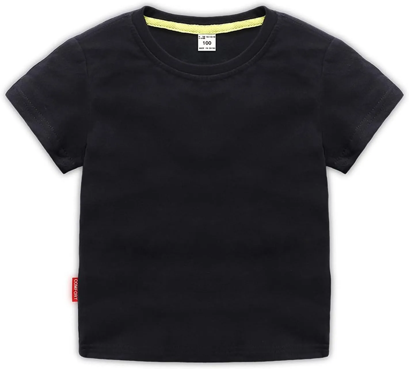 Unisex Kids Baby Soft Cotton Basic T-Shirt Crew Neck Short Sleeve Tops Shirt Solid Tees Boys Girls Summer Clothes