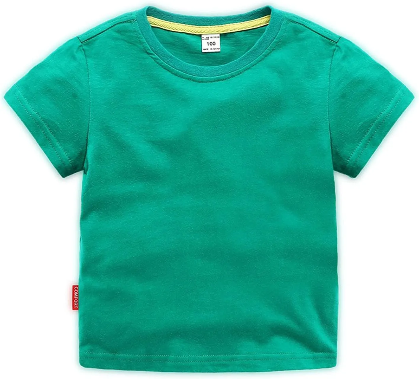 Unisex Kids Baby Soft Cotton Basic T-Shirt Crew Neck Short Sleeve Tops Shirt Solid Tees Boys Girls Summer Clothes