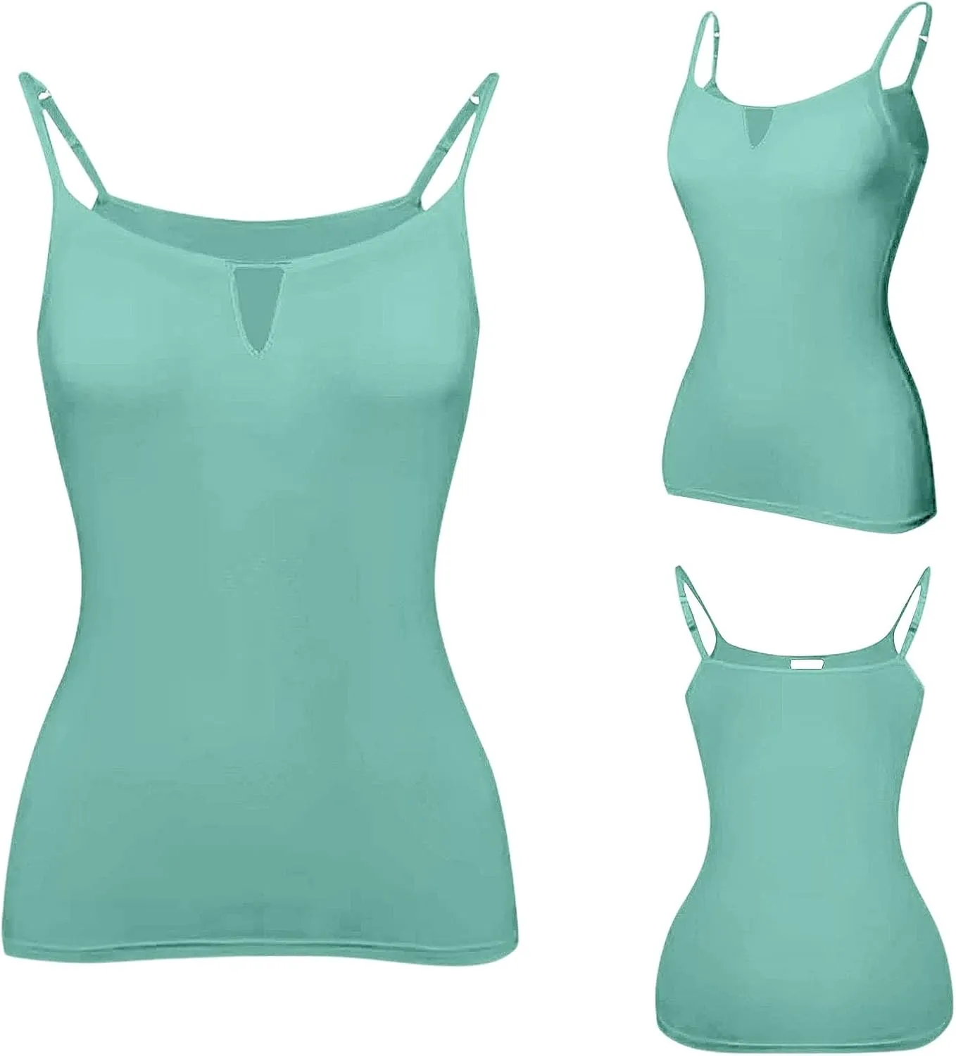 Women Camisole Tank Tops with Built in Bra 2025 Summer Adjustable Spaghetti Strap Cami Workout Yoga Padded Undershirt