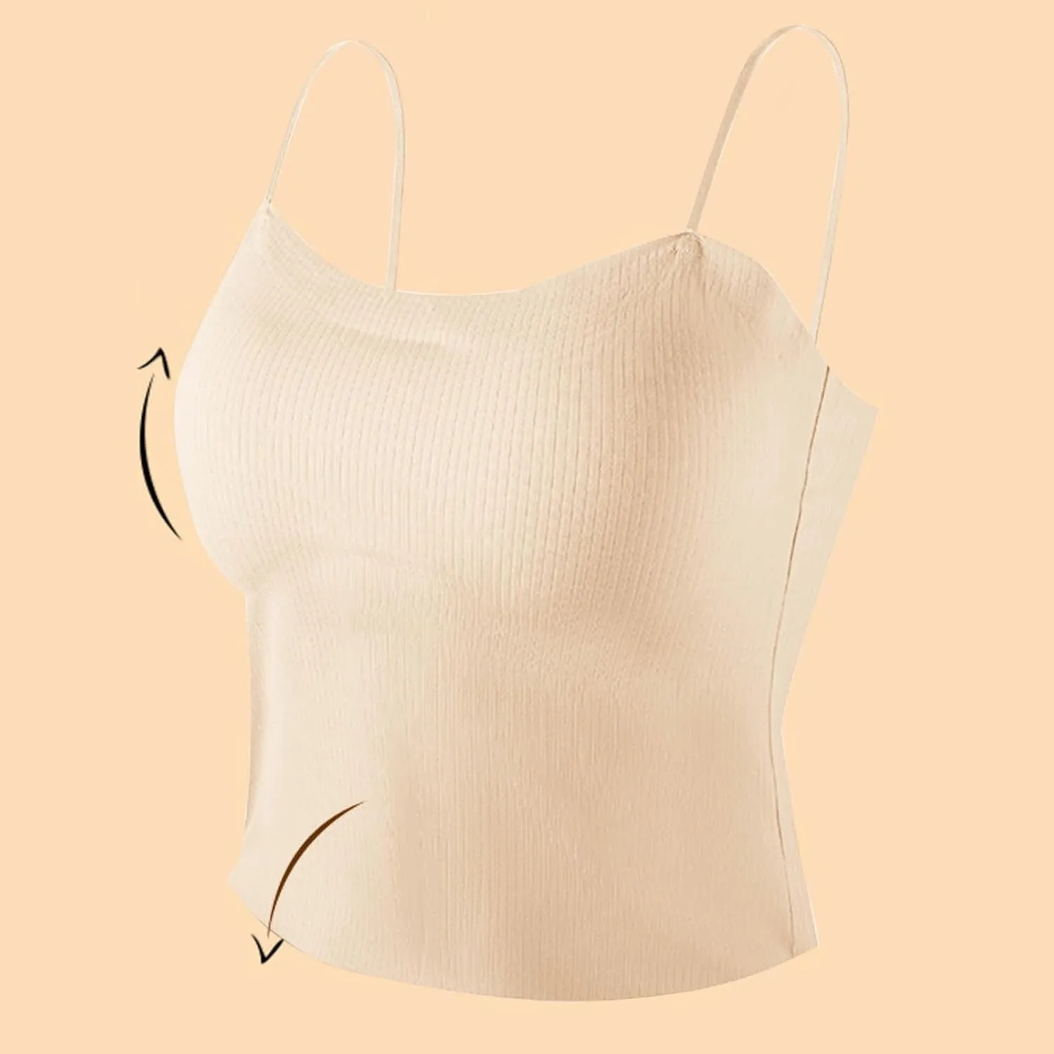 Women Ribbed Knit Camisoles Sexy Spaghetti Strap Shelf Bra Cami Tops Summer Slim Fitness Basic Tees Sleeveless Shirts