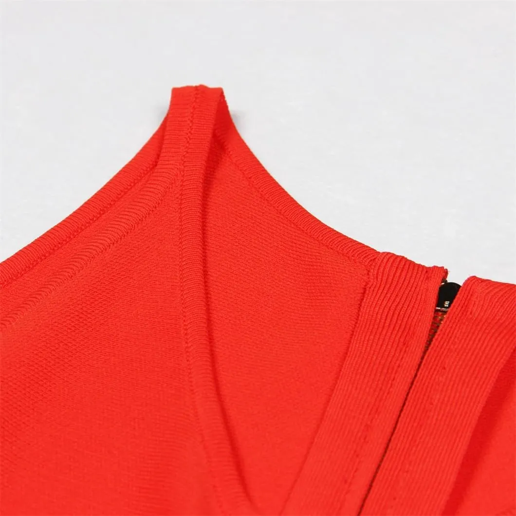 Women Sleeveless Camisoles Dress Short Knitted Skirt V-Neck Mini Wedding Party Dresses