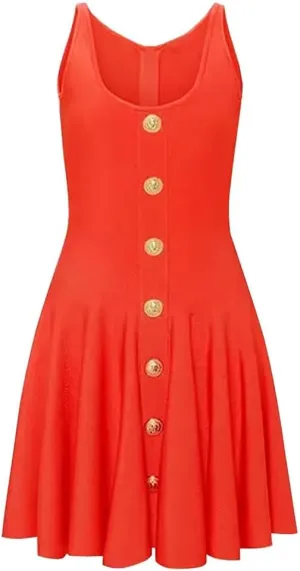Women Sleeveless Camisoles Dress Short Knitted Skirt V-Neck Mini Wedding Party Dresses