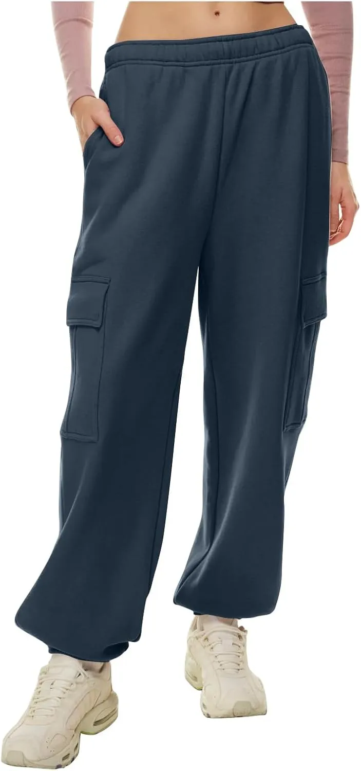 Women's Baggy Sweatpants 2024 Trendy Drawstring High Waisted Casual Trousers Jogger Pant Athletic Lounge Trousers