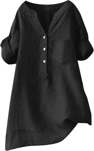 Womens Boho Linen Short Sleeve T Shirts Summer 2024 Fashion Casual Oversized Tunics Round Neck Loose Tshirts