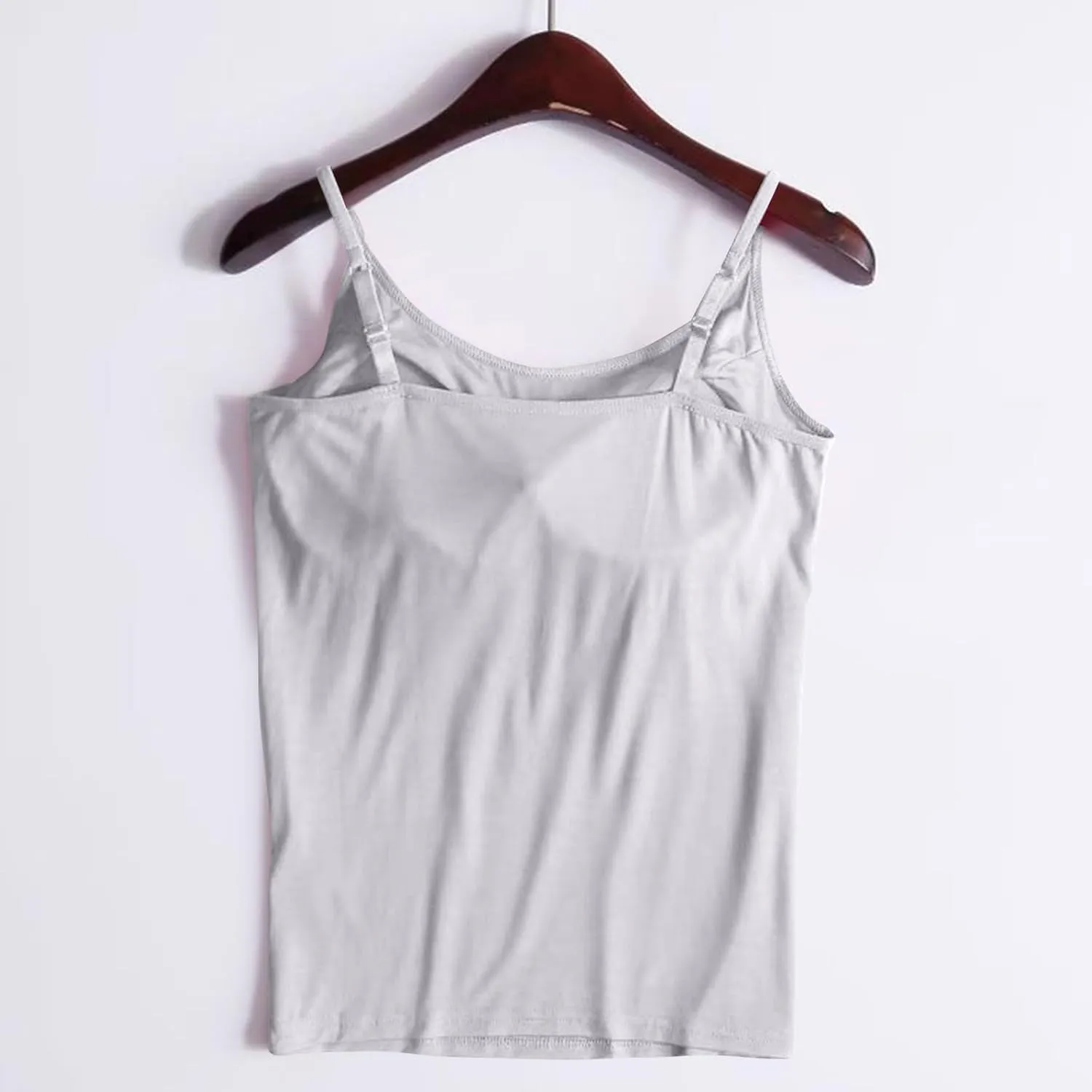 Women's Built-in Bra Tank Tops Adjustable Strap Wire-Free Camisole Padded Workout Yoga Daily Shelf Bra Undershirts