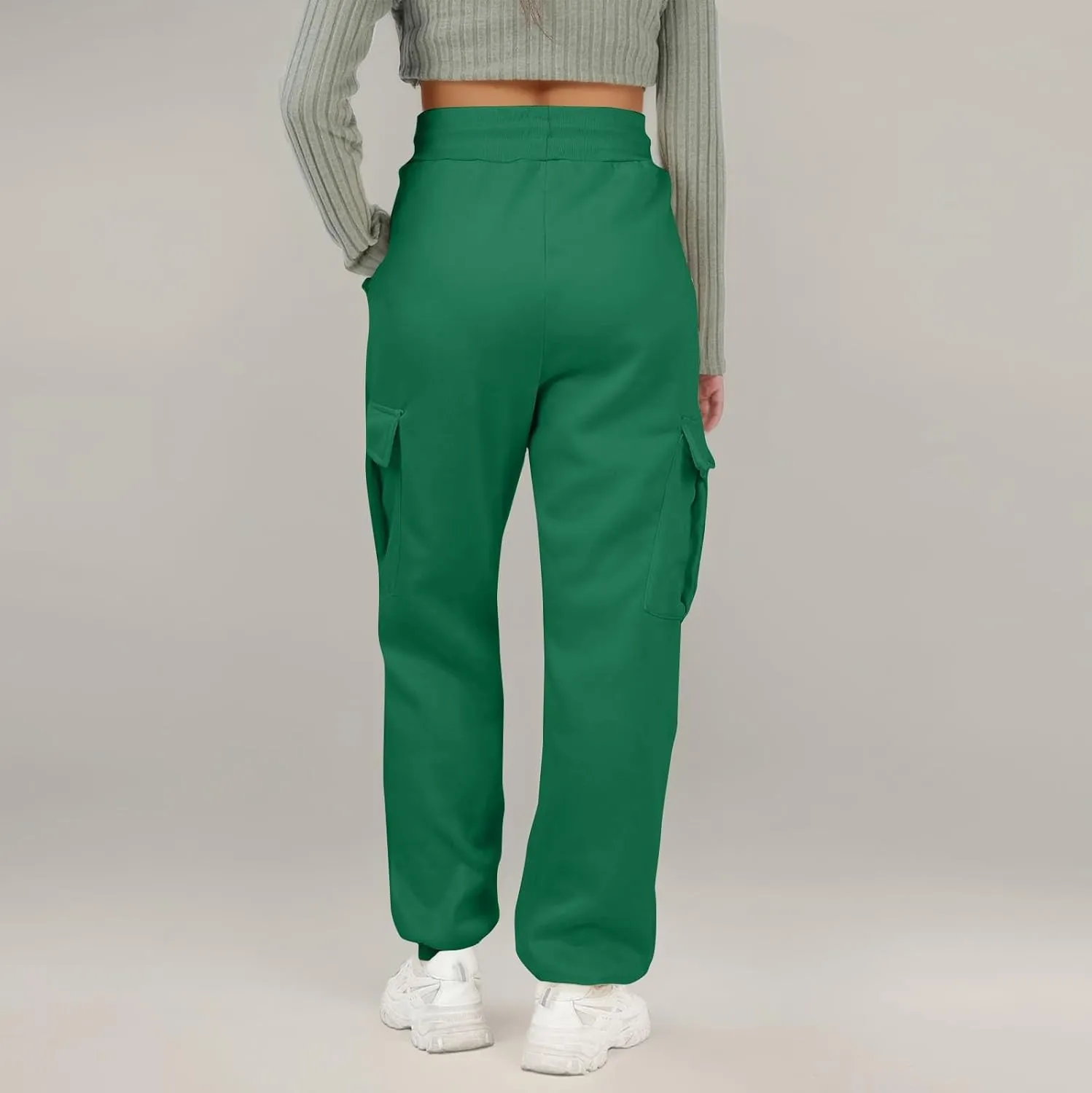 Womens Cargo Sweatpants Fleece Wide Leg Sweat Pants High Waisted Baggy Joggers Fall Fashion Outfits Y2k Clothes 2025