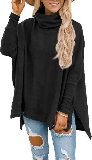 Womens Casual V-Neck Solid Color Long Sleeves with Pocket Sweatshirt Tunics Blouse Tops