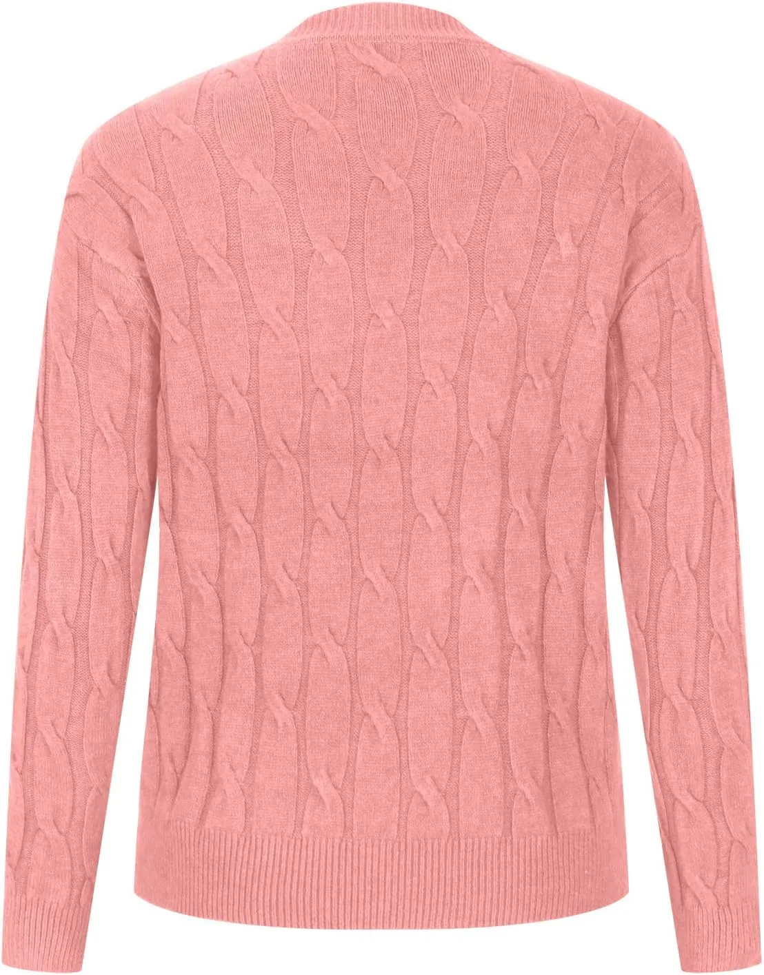 Womens Chunky Cable Knit Pullover Sweaters Trendy Crewneck Jumper Tops 2024 Fall Sweater Casual Slim Fit Knitwear