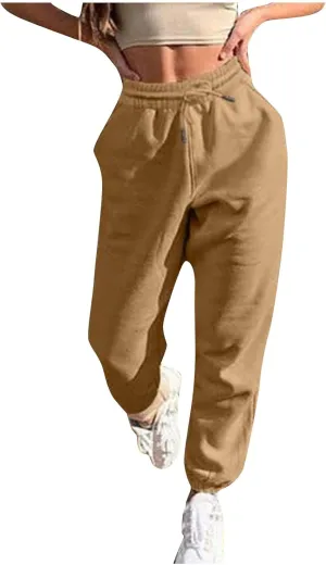 Women's Cinch Bottom Sweatpants High Waisted Athletic Joggers for Ladies Teen Girls Drawstring Joggers Lounge Pants