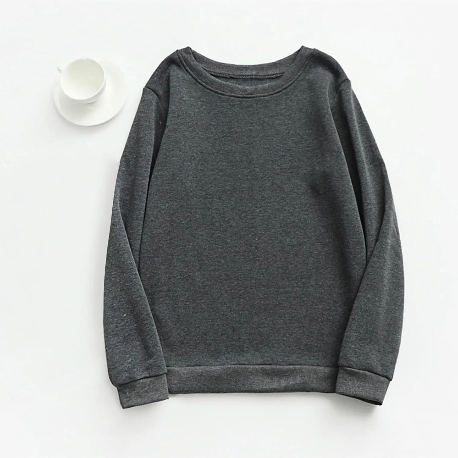 Womens Crewneck Oversized Sweatshirts Fleece Comfy Fall Baggy Cute Sweatshirt Long Sleeve Lightweight Pullover Tunics