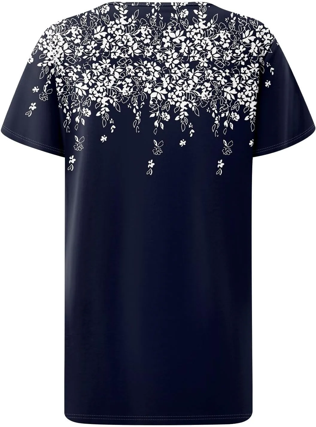 Womens Crewneck Short Sleeve Tops 2025 Boho Floral Prints Trendy Tshirts Business Casual Basic Tee Loose Blouse