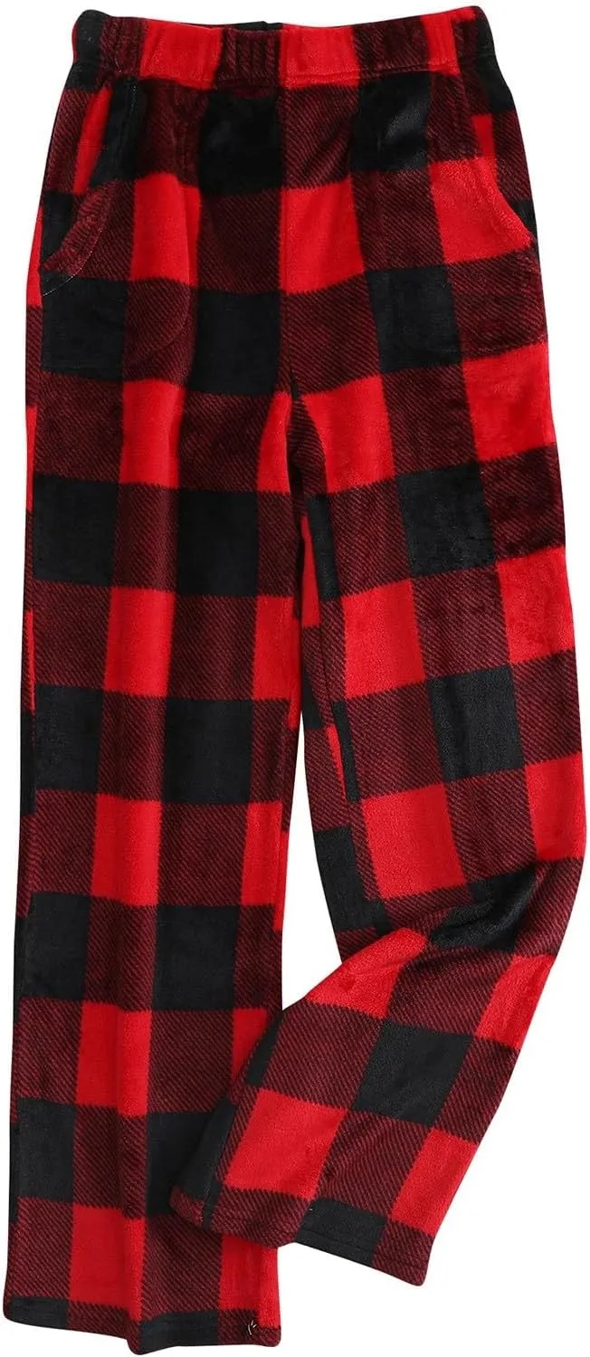 Womens Flannel Lounge Pants Comfy Pajama Pants Plaid Pajama Bottoms with Pockets Pj Bottoms Pants