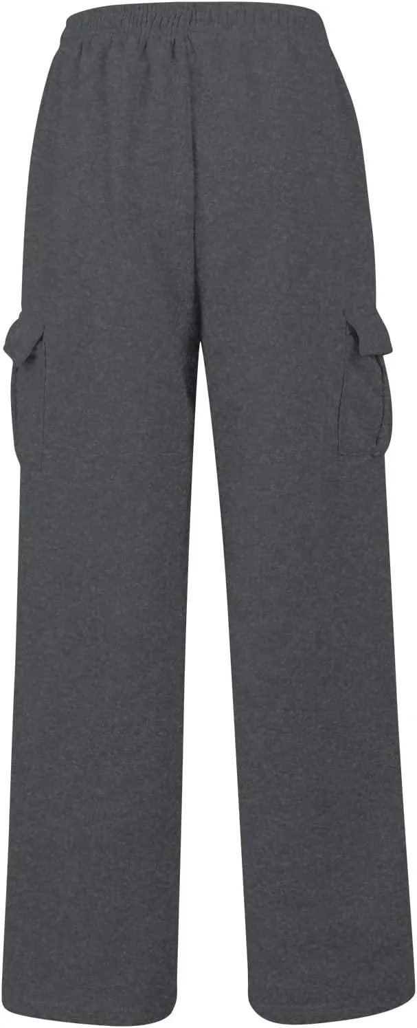Womens Fleece Sweatpants Warm Baggy Pants 2024 Y2k Comfy Oversized Fall Joggers High Waisted Cotton Lounge Pockets