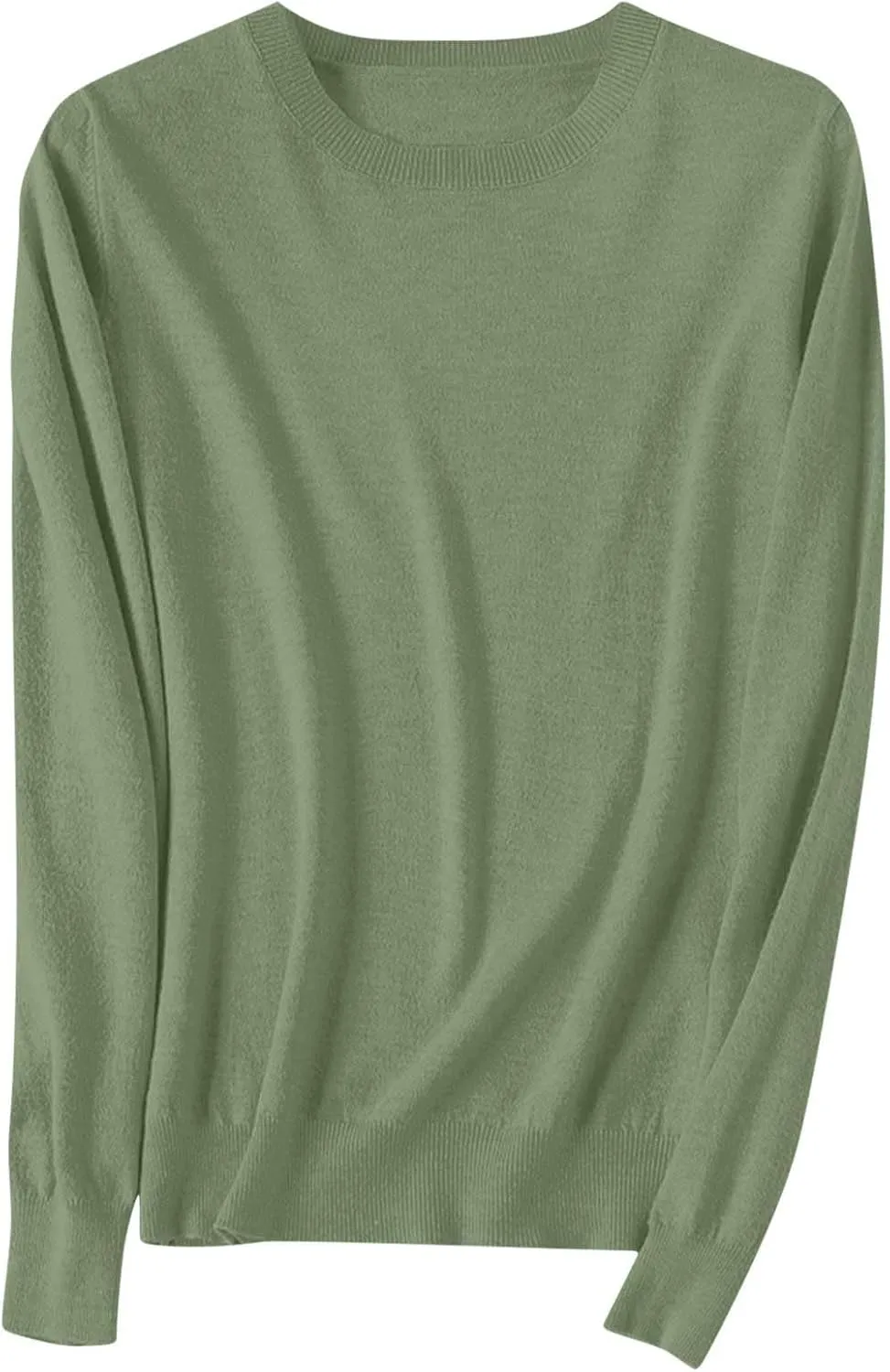 Womens Knit Soft Sweater Casual Basic Crewneck Pullover Loose Comfy Long Sleeve Tops Lightweight Lounge Shirts
