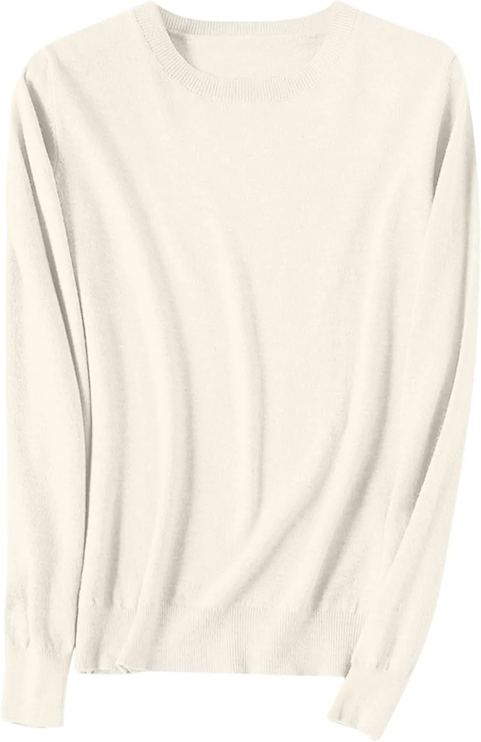 Womens Knit Soft Sweater Casual Basic Crewneck Pullover Loose Comfy Long Sleeve Tops Lightweight Lounge Shirts