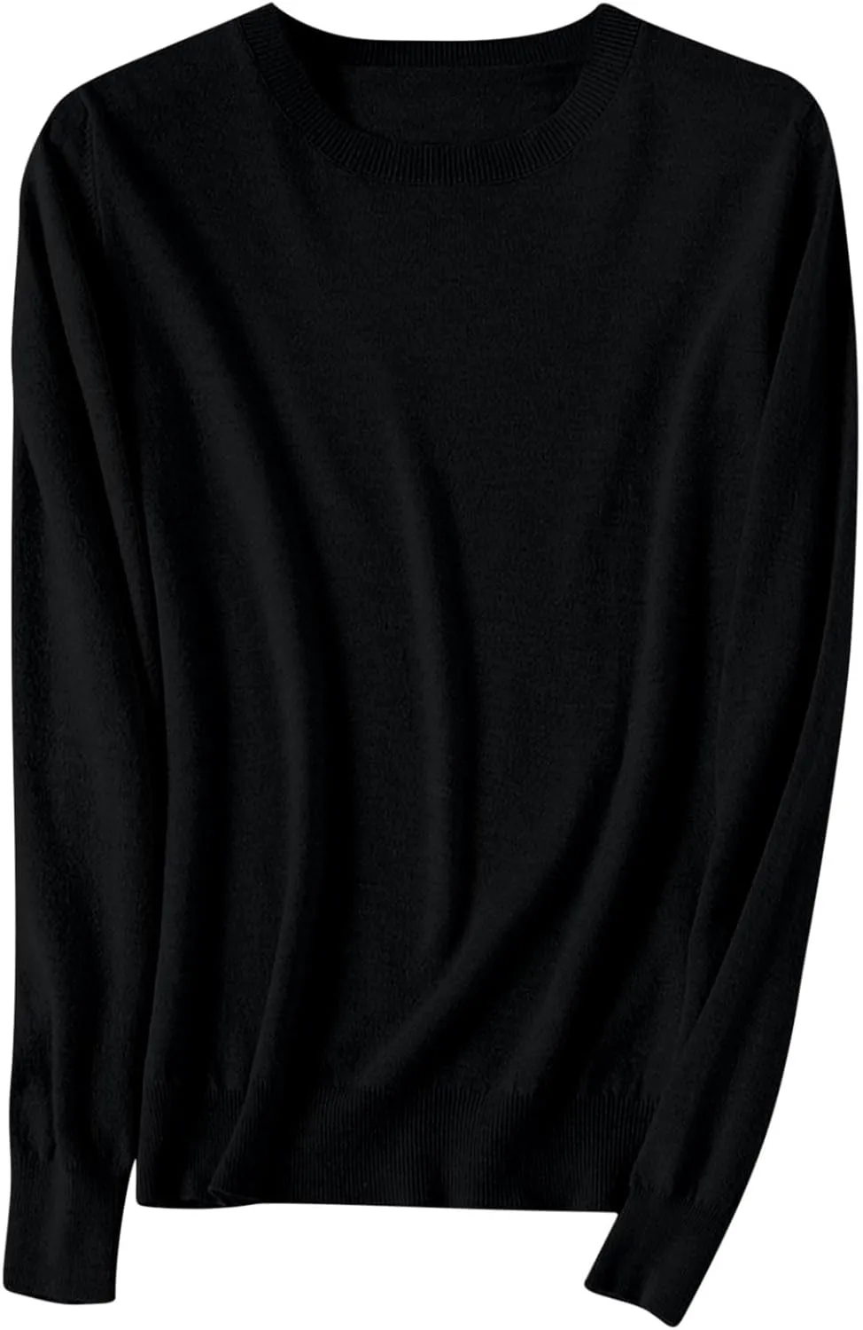 Womens Knit Soft Sweater Casual Basic Crewneck Pullover Loose Comfy Long Sleeve Tops Lightweight Lounge Shirts