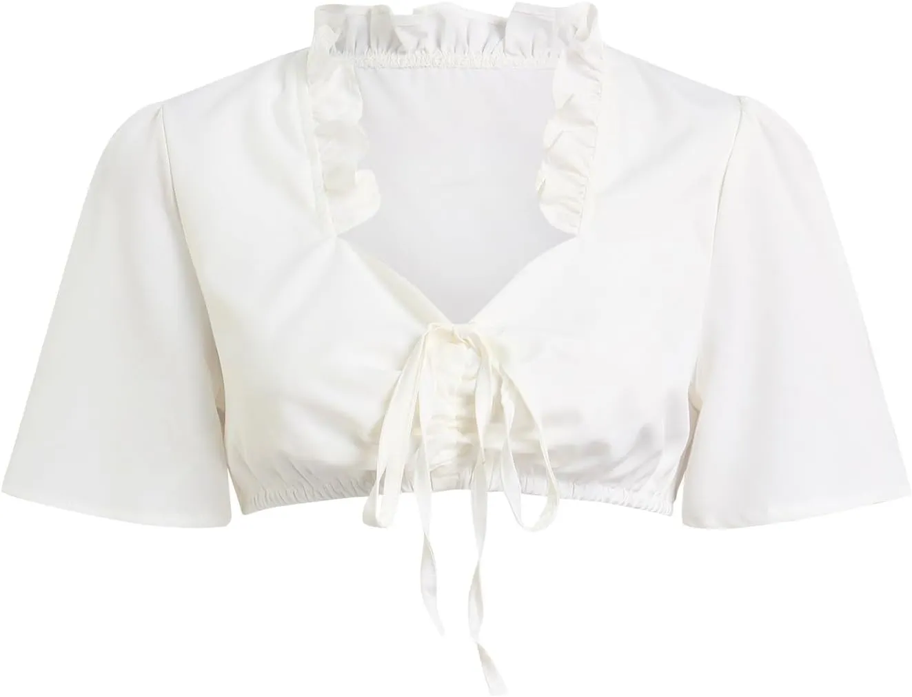 Women's Lace Blouse Classic German Dirndl Blouse Elegant Lace Crop Top Plus Size Oktoberfest Blouse Halloween Costume