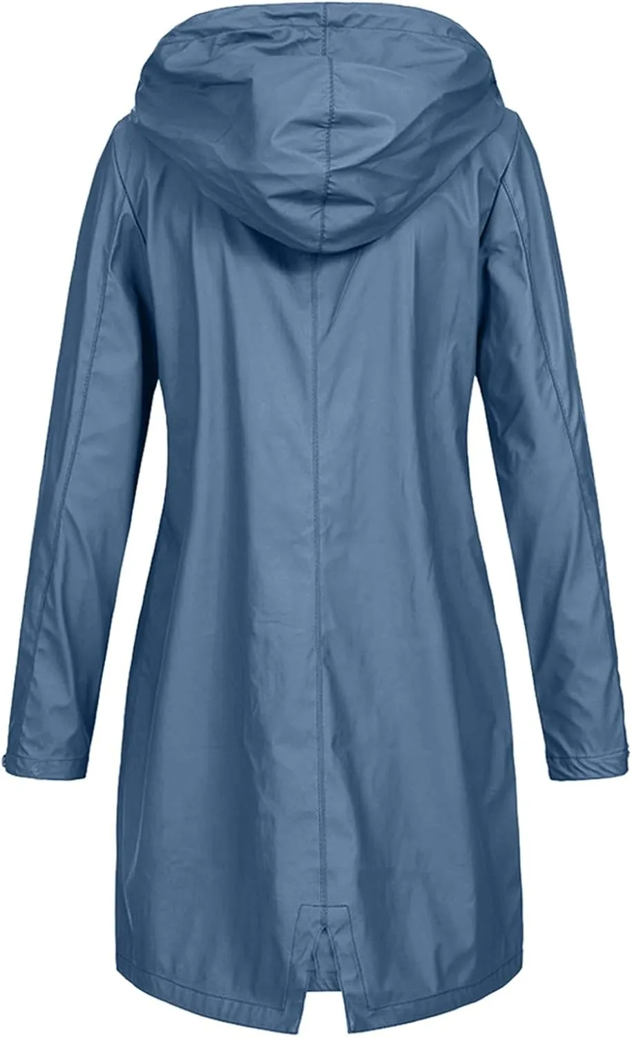 Womens Long Hooded Rain Jackets Outdoors Raincoat Windbreaker Waterproof Lightweight Outdoor Hooded Trench Coats Plus Size