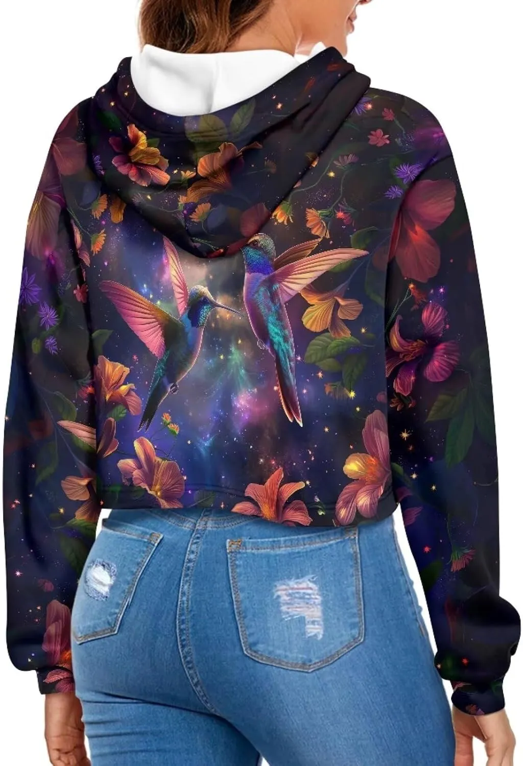 Womens Long Sleeve Crop Tops Lightweight Hoodie Pullover Blouses Drawstring Sweatshirts Casual Shirts Tunics