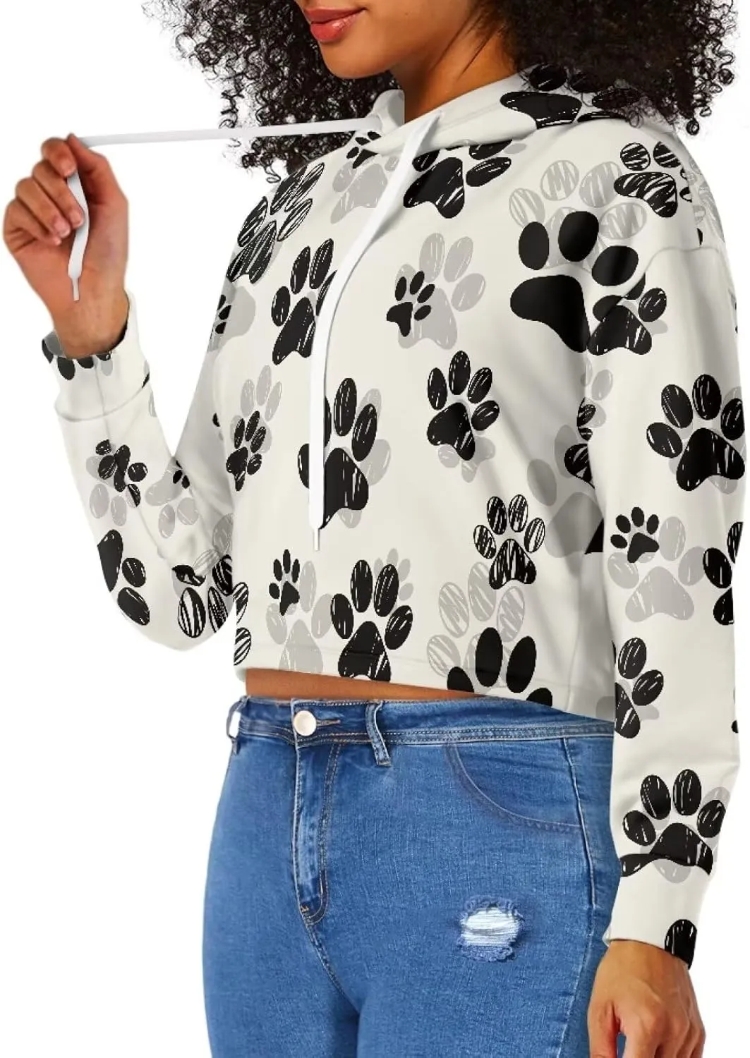 Womens Long Sleeve Crop Tops Lightweight Hoodie Pullover Blouses Drawstring Sweatshirts Casual Shirts Tunics